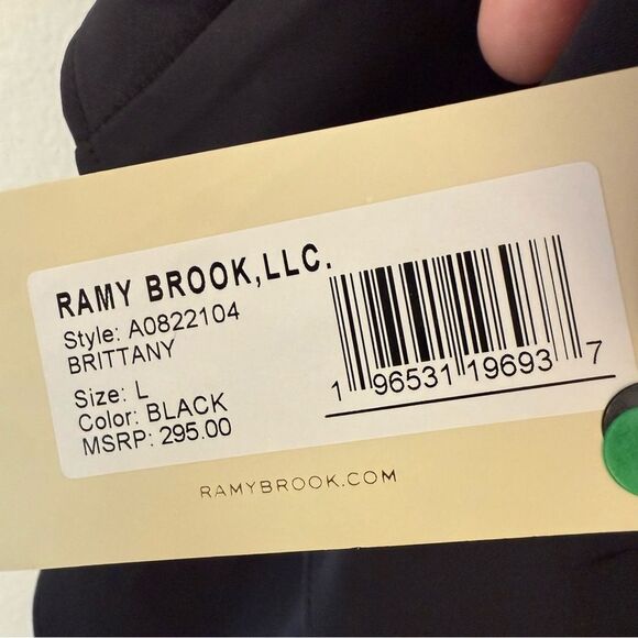 Ramy Brook Brittany Black Tiered T Back Sleeveless Women's Top Large NWT - Picture 12 of 12